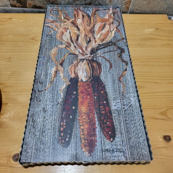 RTC Indian Corn Painting Corrugated Galvanized Iron Framed Signed Spradlin 2019 - Picture 5 of 15